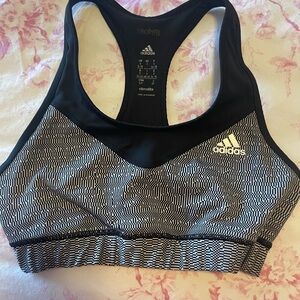 Adidas Black and White Sports Bra